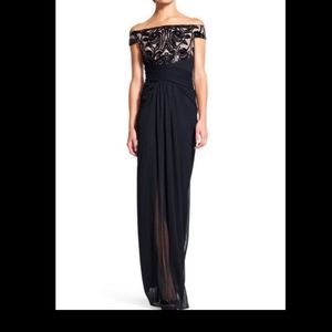Adrianna Papell off the shoulder formal gown